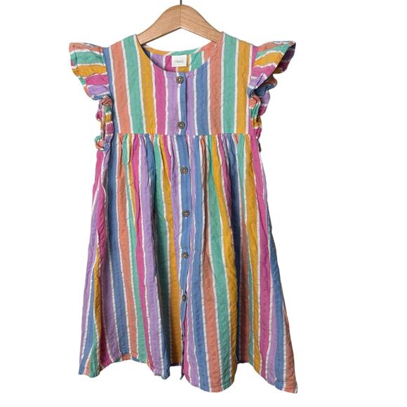 Next UK Rainbow Stripe Dress - Picture 1 of 5
